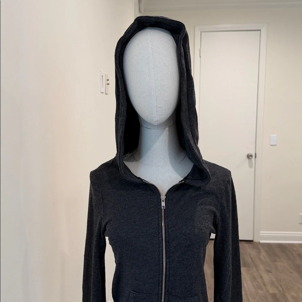 WILDFOX charcoal grey zip hoodie - Picture 6 of 16